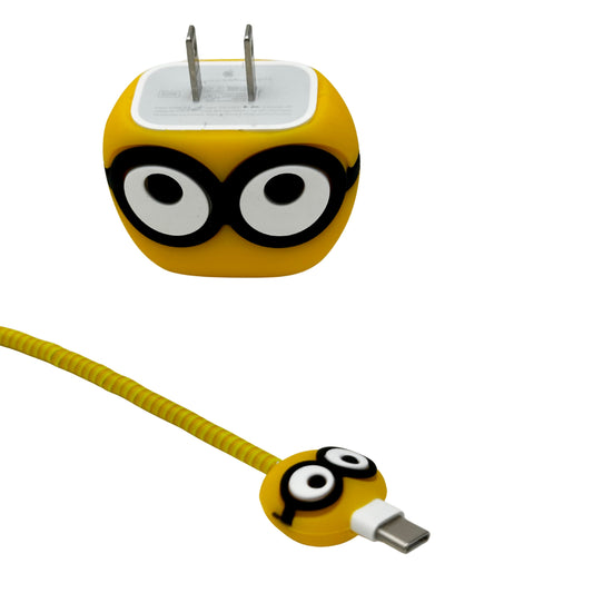 COVER DISEÑO MAS PROTECTOR DE CABLE CARGADOR IPHONE 20W