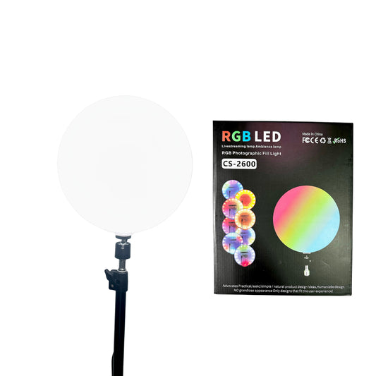 PANEL LUZ RGB CON TRIPODE REDONDO 26CM