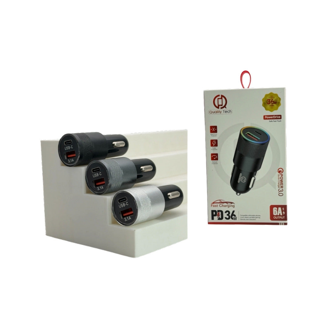 Cargador para Carro PD 36W con caja